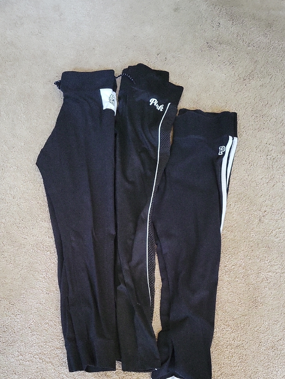 PINK Victoria's Secret Black Yoga Legging with White Logo